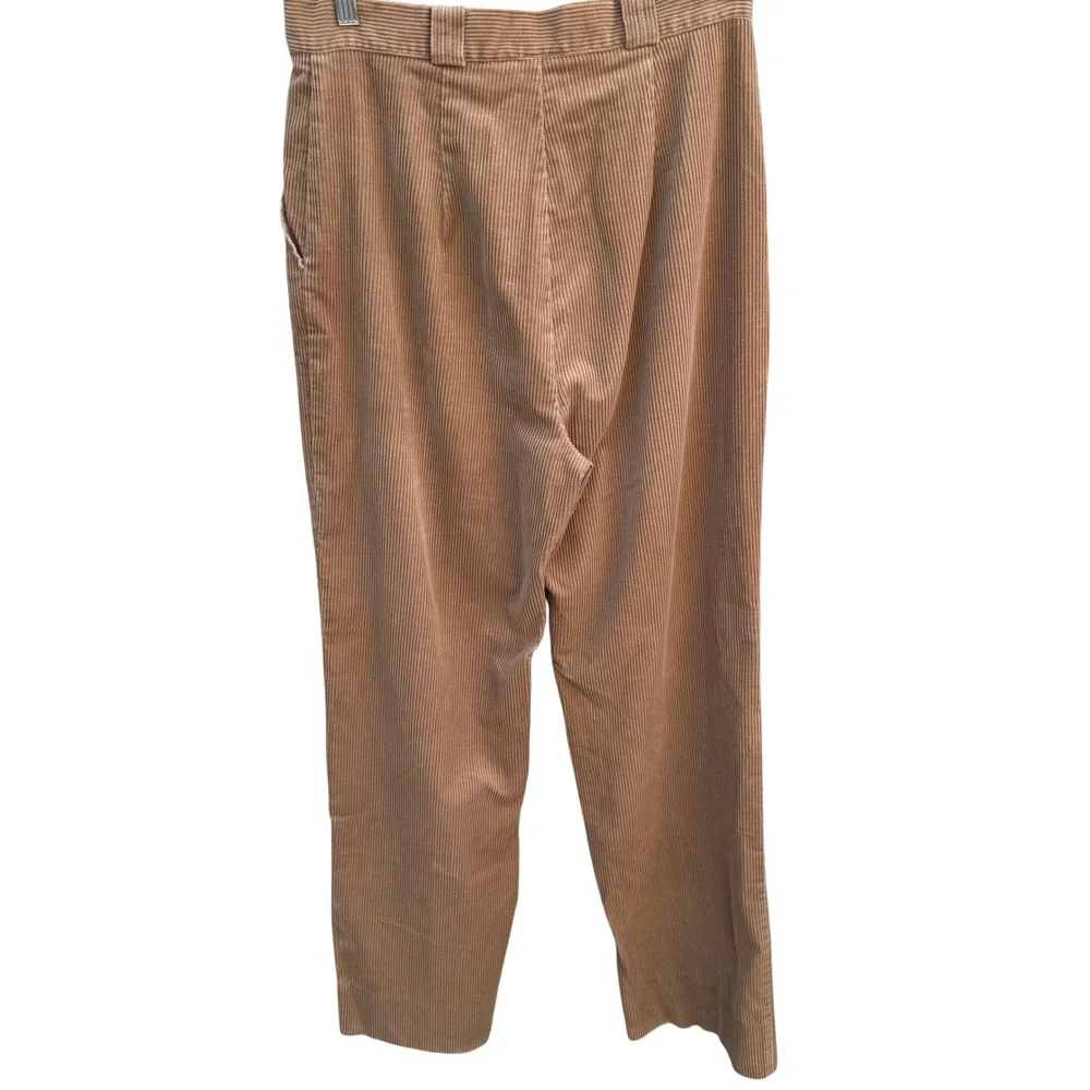 Sears Vintage 70s 80s Tan Corduroy Pants 30x31 High Waisted Straight Leg Western